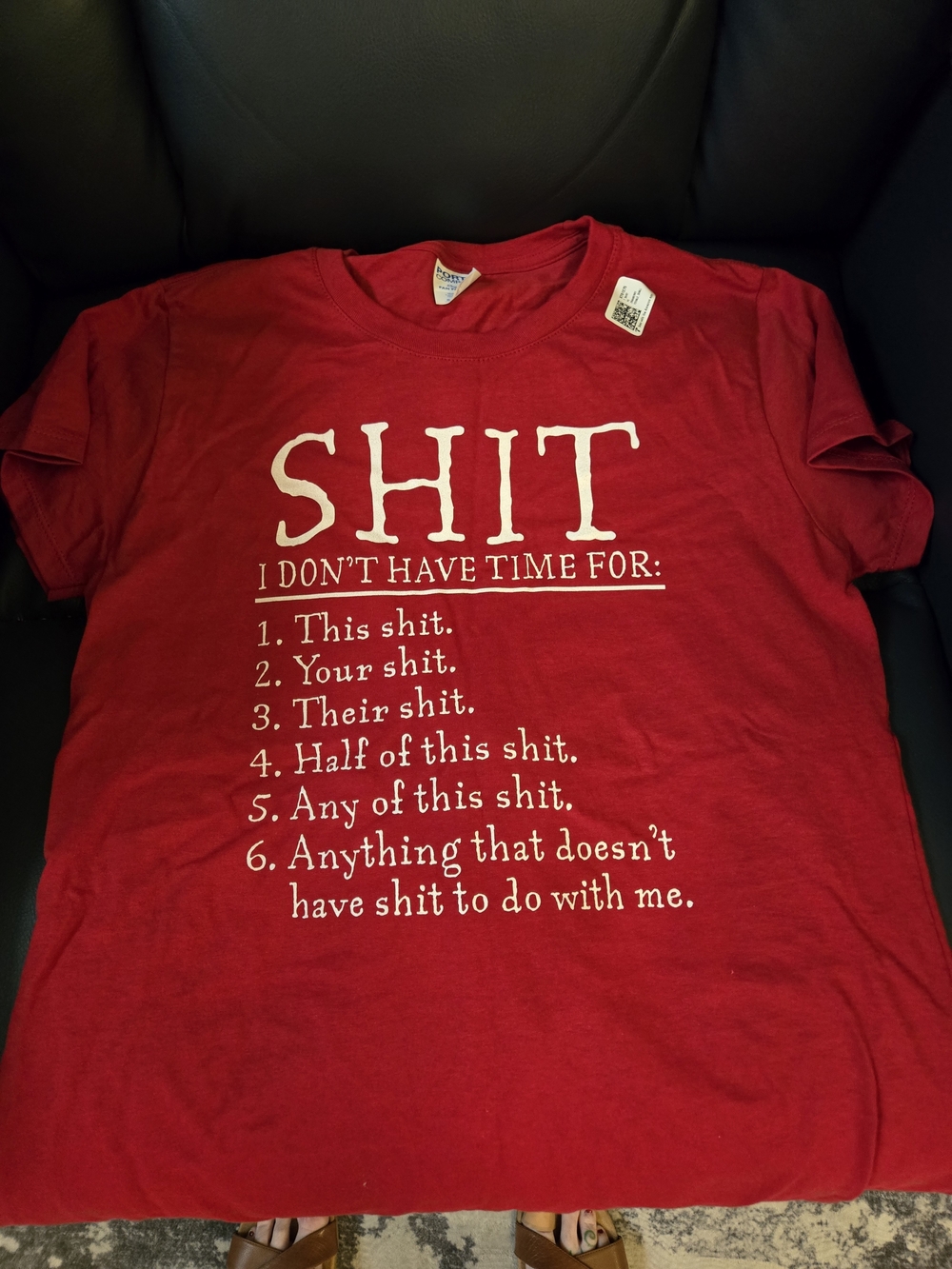 Womens's Red Graphic Statement Tee - Bold Text Shirt Size S